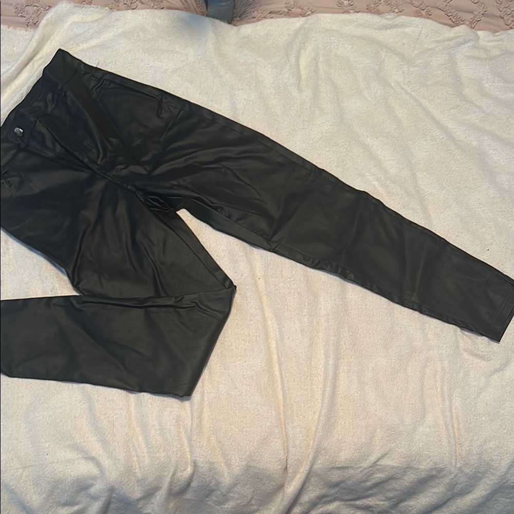 Black Faux Leather Pants